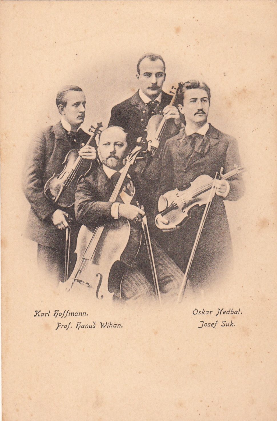 České kvarteto, oficiální pohlednice, cca 1895-1900